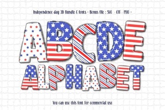 Fireworks & Stars: Independence Day 3d Font Ideas
