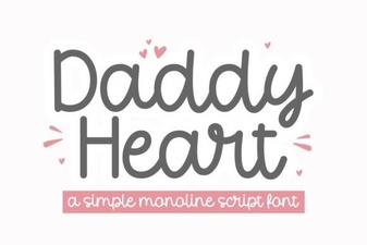 Daddy Heart Font for Diy Family Craft Projects